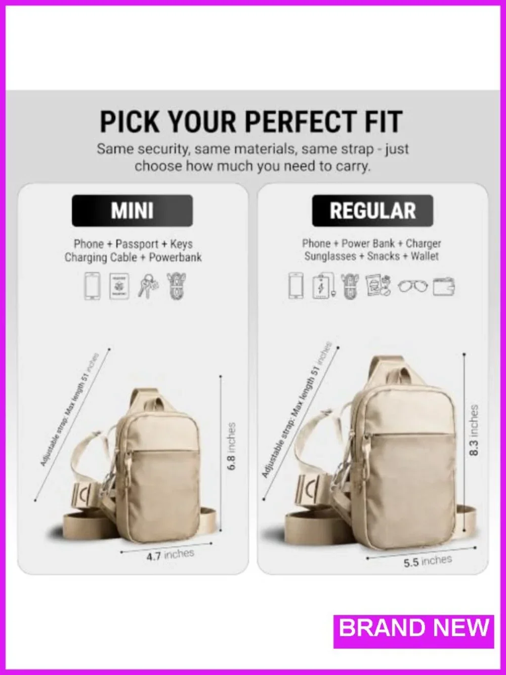 Anti-Theft RFID Blocking Crossbody Sling Bag for Travel